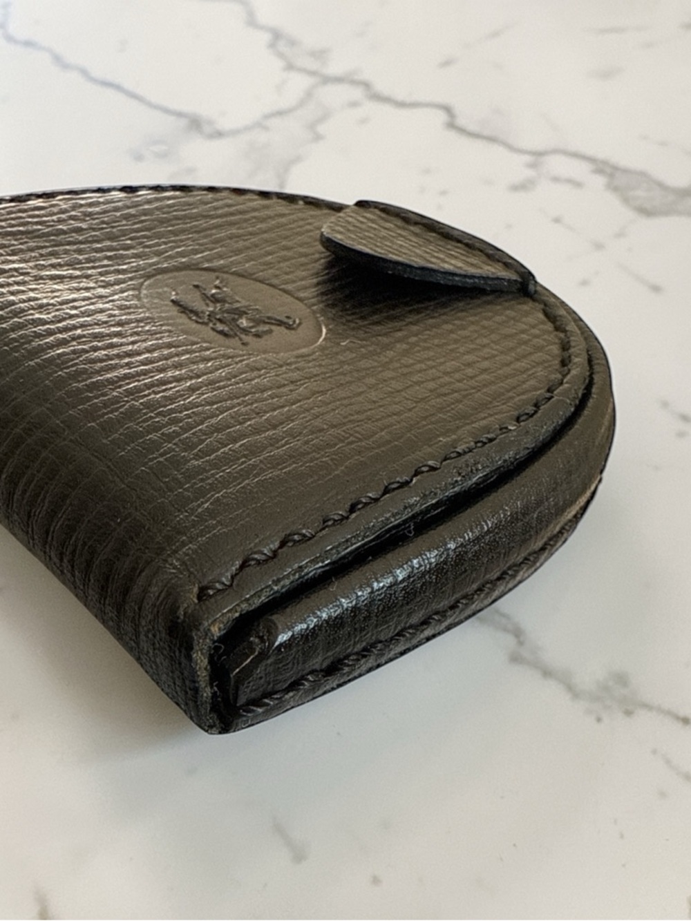 Vintage Burberrys of London Leather Horseshoe Coin Purse Pouch Black - Picture 5 of 8